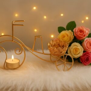 Golden Bicycle Tealight Holder