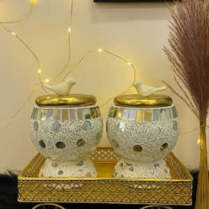 Dry Fruit Container Jar with Wheel cart